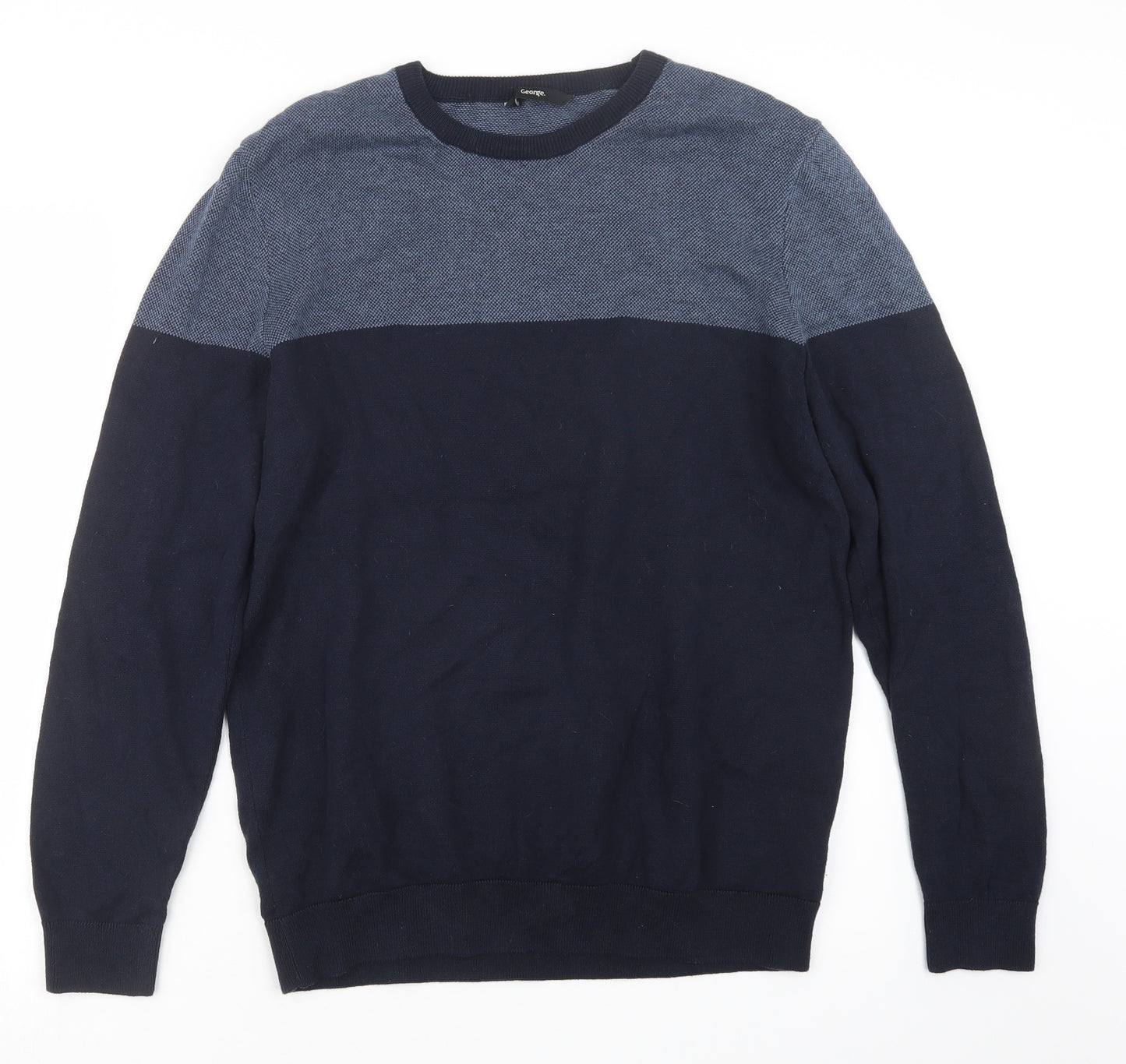 George Mens Blue  Knit Pullover Jumper Size M
