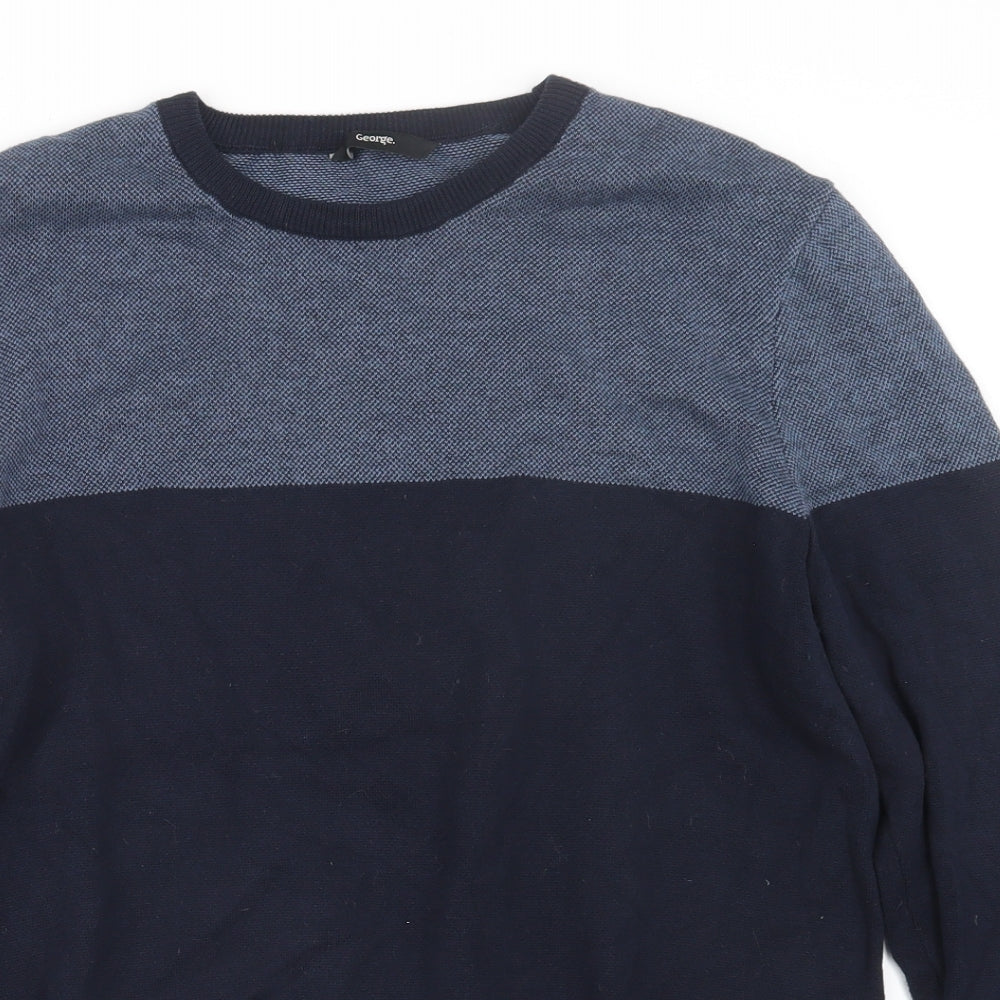 George Mens Blue  Knit Pullover Jumper Size M