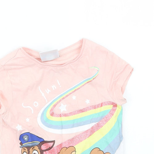 Tesco Girls Pink   Basic T-Shirt Size 3-4 Years  - Paw Patrol