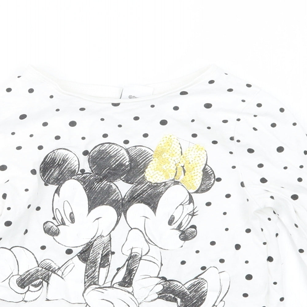 Tesco Girls Gold   Basic T-Shirt Size 3-4 Years  - Mickey and Minnie Mouse
