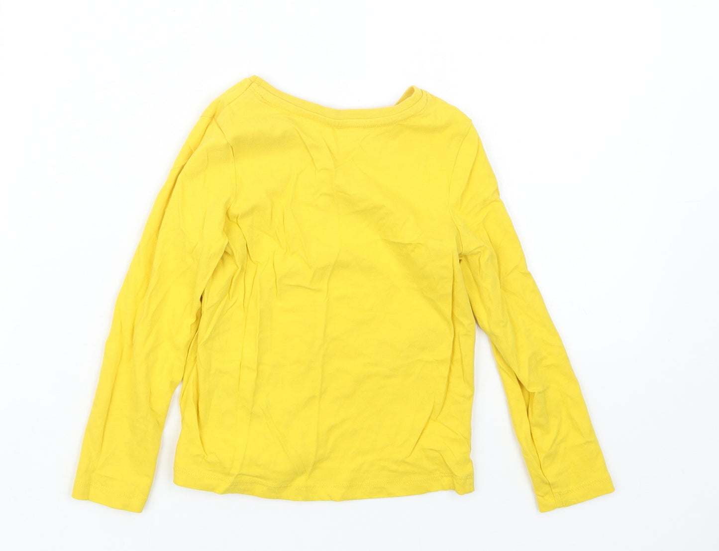 Marks and Spencer Girls Yellow   Basic T-Shirt Size 3-4 Years