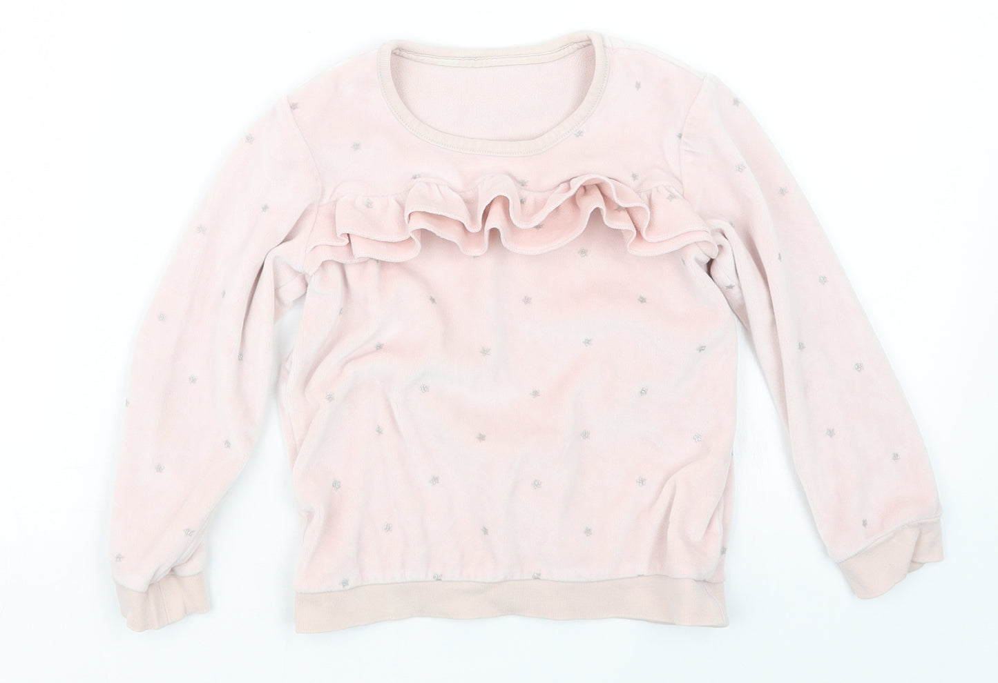 Marks and Spencer Girls Pink Geometric  Pullover Jumper Size 4-5 Years