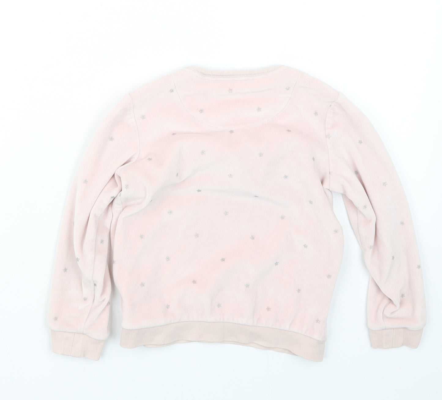 Marks and Spencer Girls Pink Geometric  Pullover Jumper Size 4-5 Years