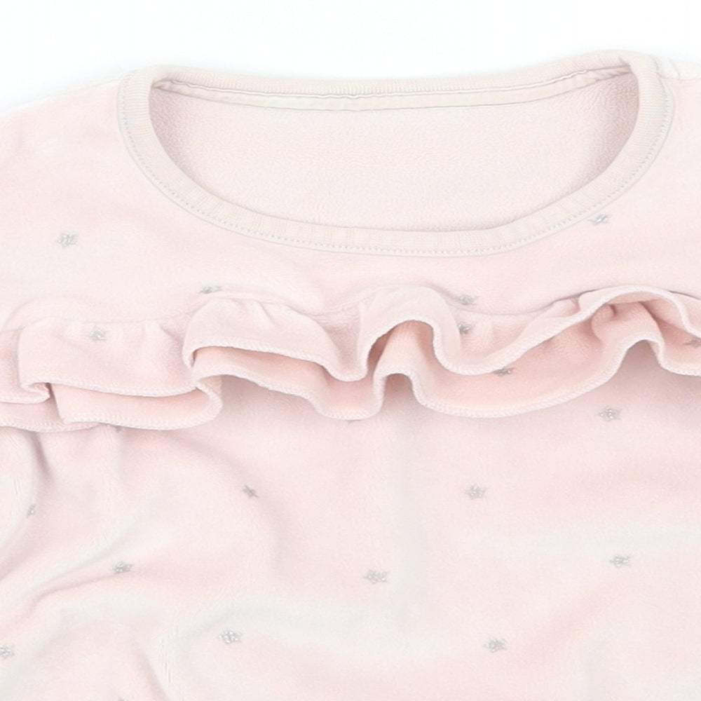 Marks and Spencer Girls Pink Geometric  Pullover Jumper Size 4-5 Years
