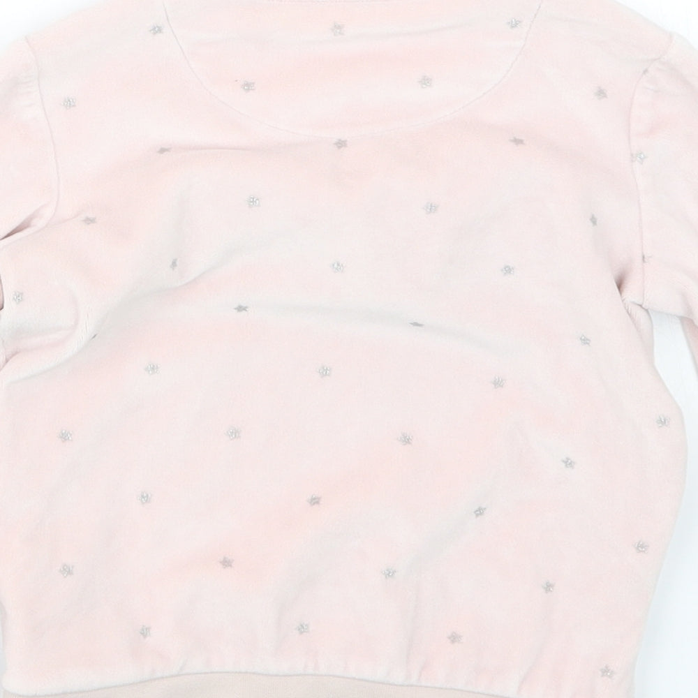 Marks and Spencer Girls Pink Geometric  Pullover Jumper Size 4-5 Years