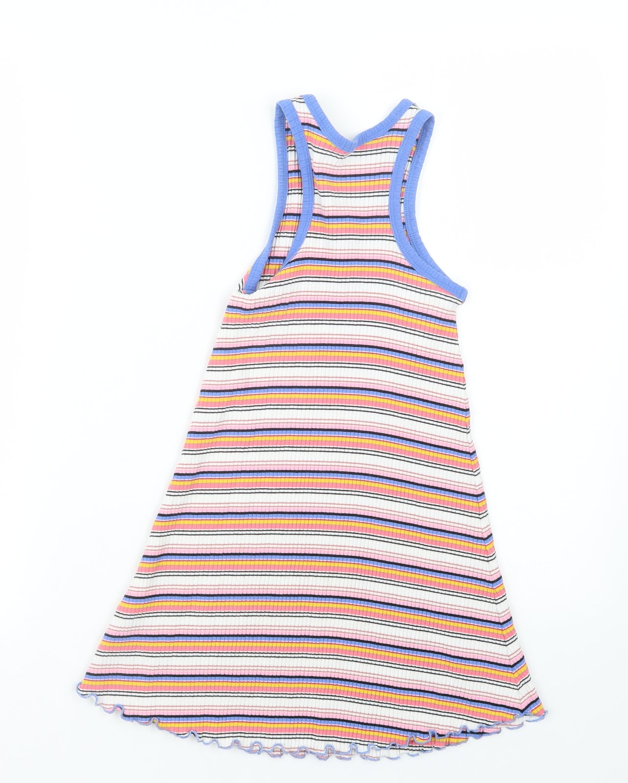 Marks and Spencer Girls Pink Striped  T-Shirt Dress  Size 6-7 Years