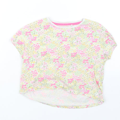 NEXT Girls Purple Floral  Basic T-Shirt Size 6 Years