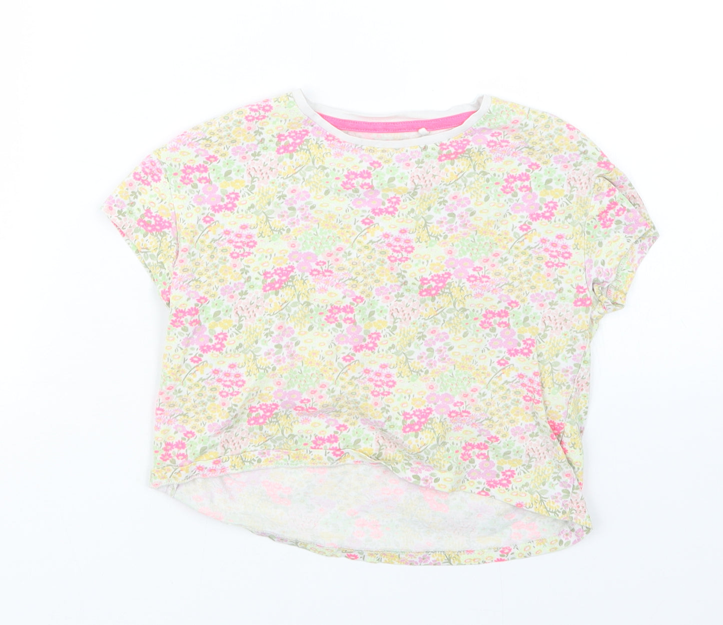 NEXT Girls Purple Floral  Basic T-Shirt Size 6 Years