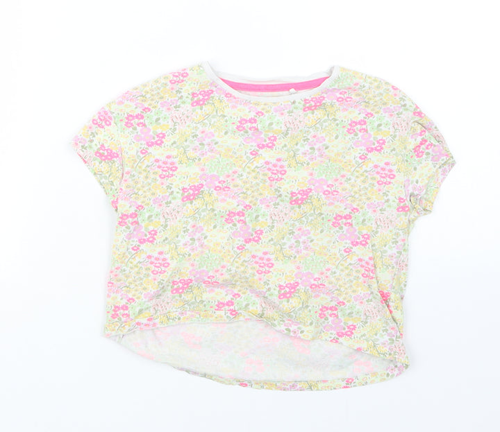 NEXT Girls Purple Floral  Basic T-Shirt Size 6 Years