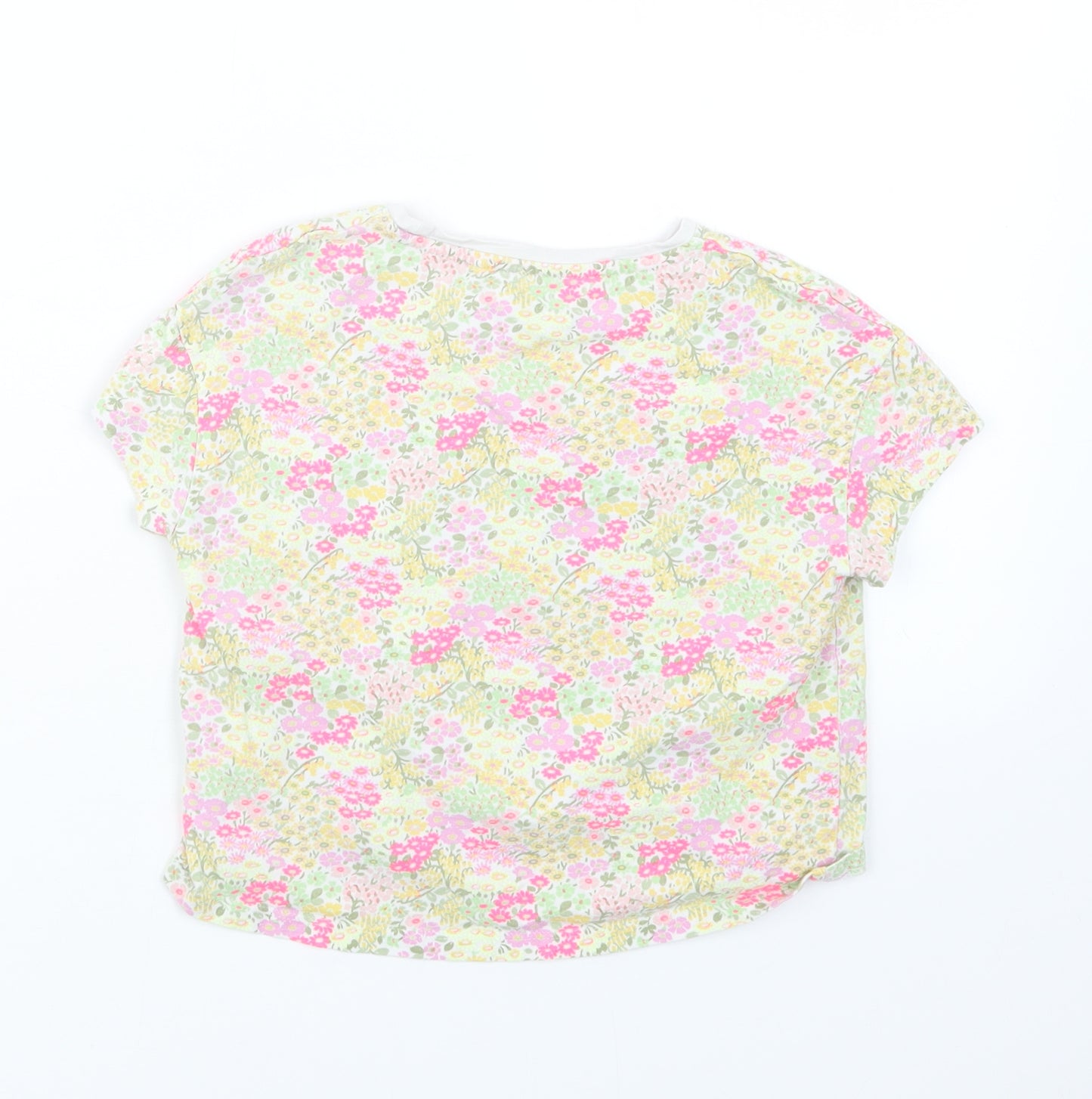 NEXT Girls Purple Floral  Basic T-Shirt Size 6 Years