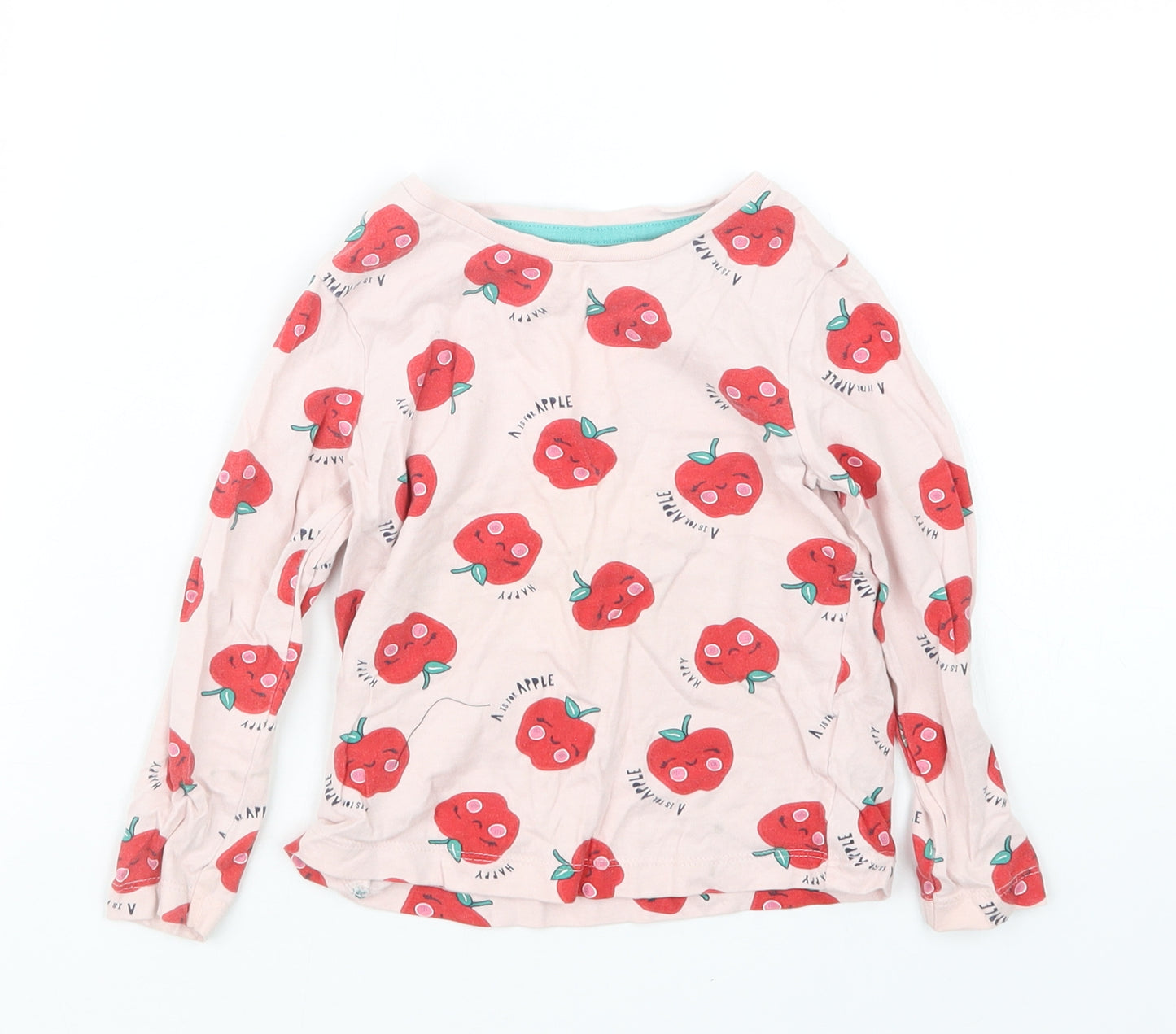 George Girls Pink Geometric  Basic T-Shirt Size 3-4 Years