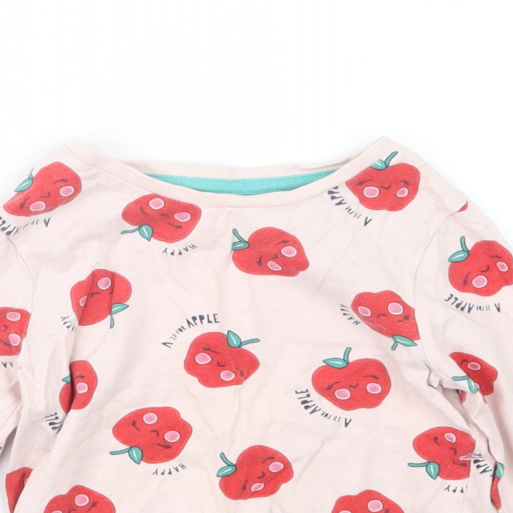George Girls Pink Geometric  Basic T-Shirt Size 3-4 Years
