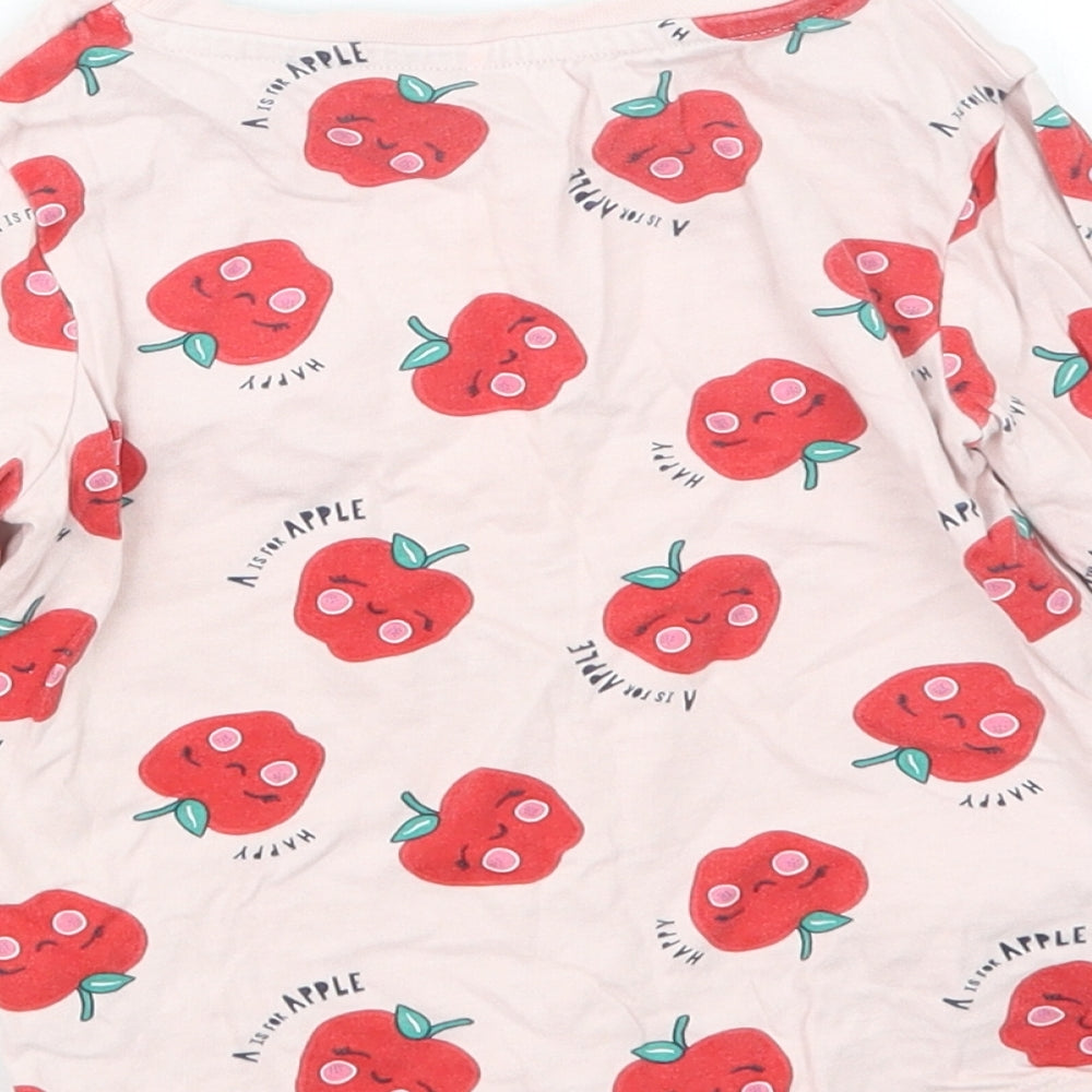 George Girls Pink Geometric  Basic T-Shirt Size 3-4 Years