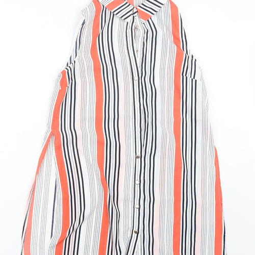 Parisian Womens Pink Striped  Basic Button-Up Size 10