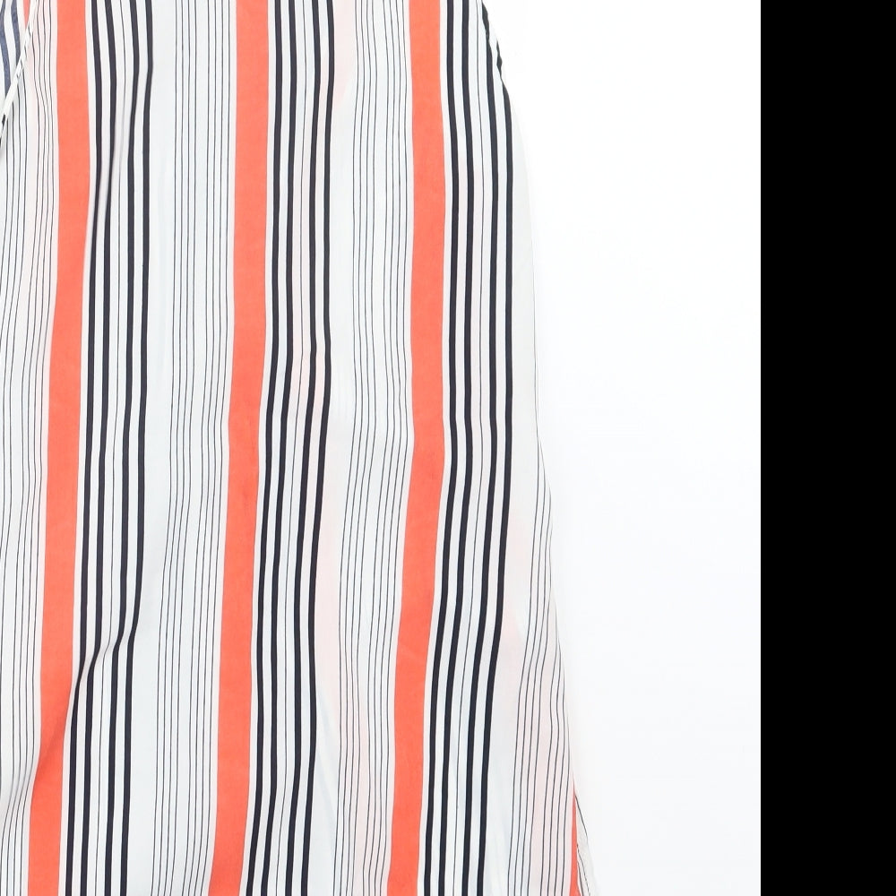 Parisian Womens Pink Striped  Basic Button-Up Size 10