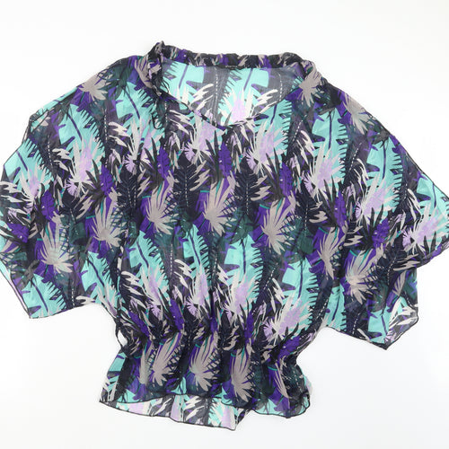 Papaya Womens Purple Geometric  Basic Blouse Size 10