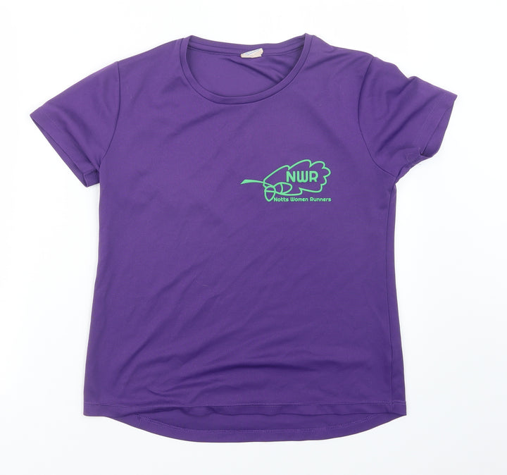 Awdis Womens Purple Basic T-Shirt Size M