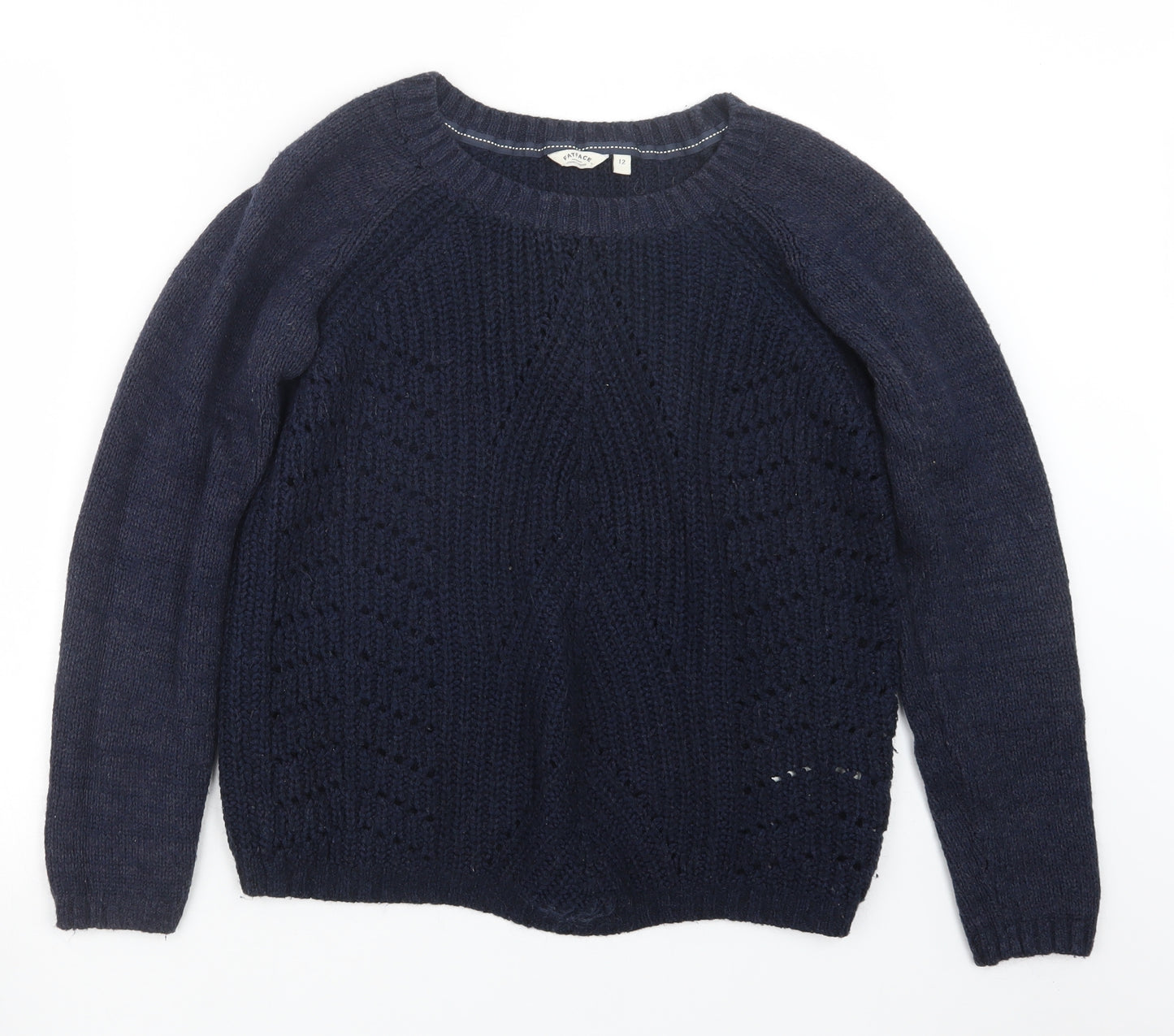 Fat Face Womens Blue  Knit Pullover Jumper Size 12