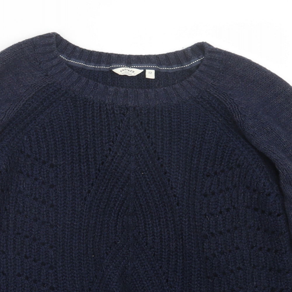 Fat Face Womens Blue  Knit Pullover Jumper Size 12