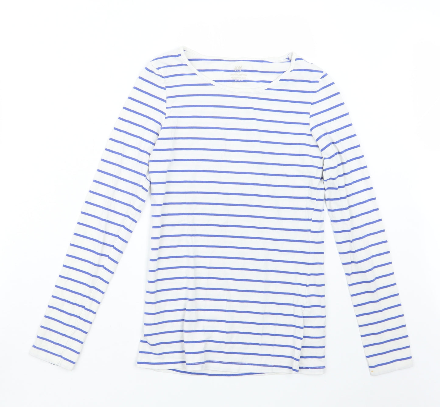 H&M Girls Blue Striped  Basic T-Shirt Size 13-14 Years