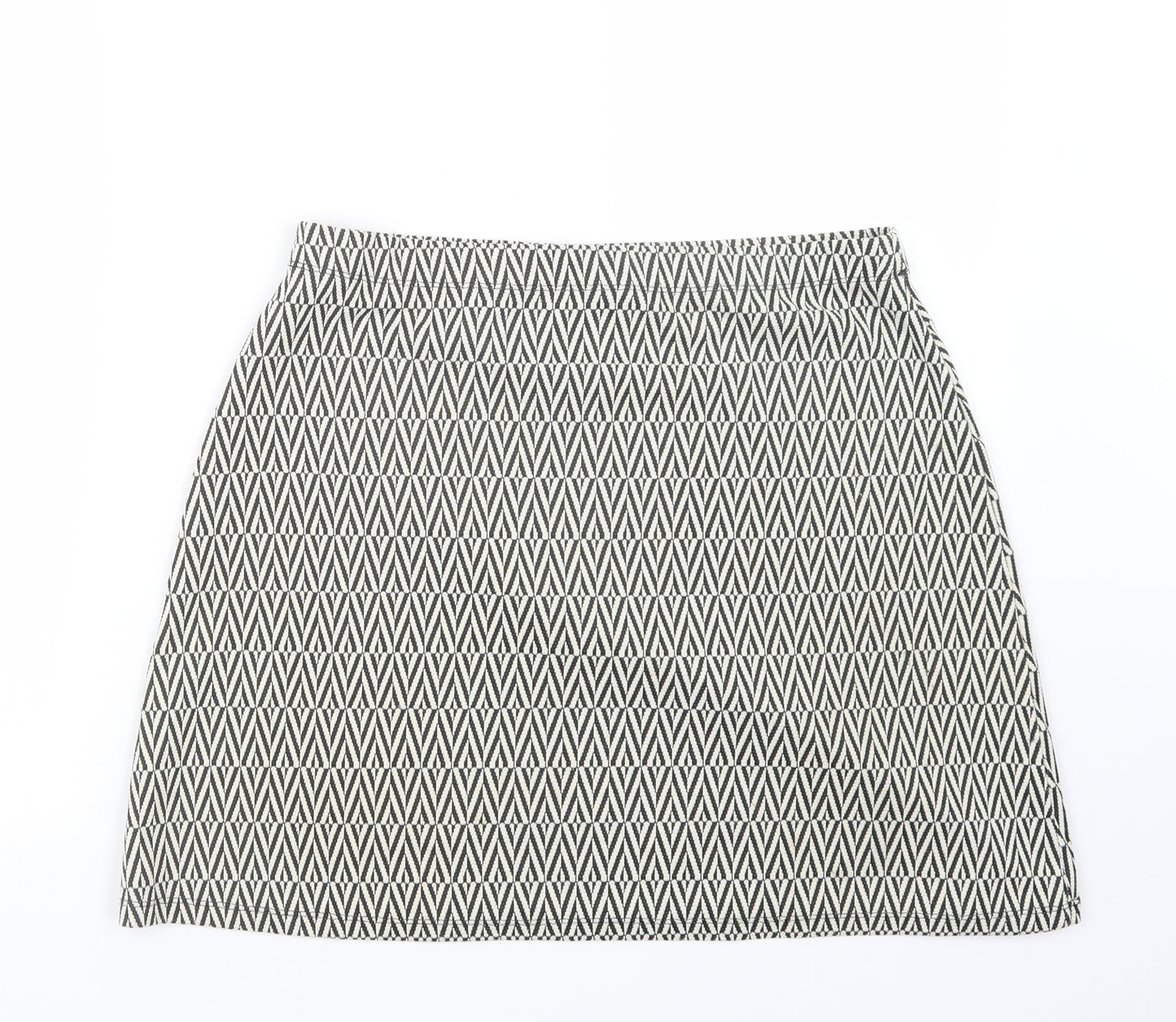 Papaya Womens Black Geometric  A-Line Skirt Size 12