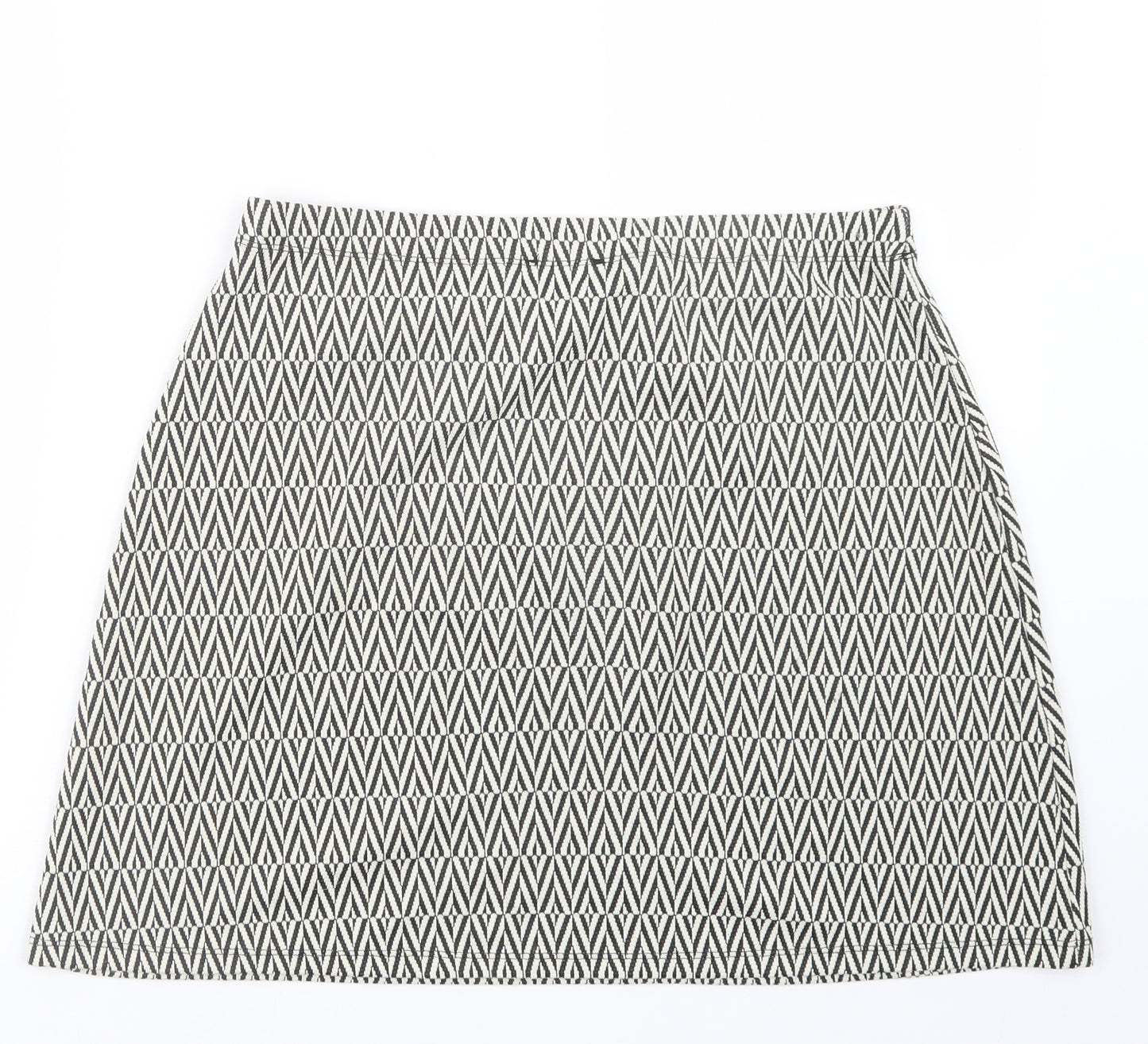 Papaya Womens Black Geometric  A-Line Skirt Size 12