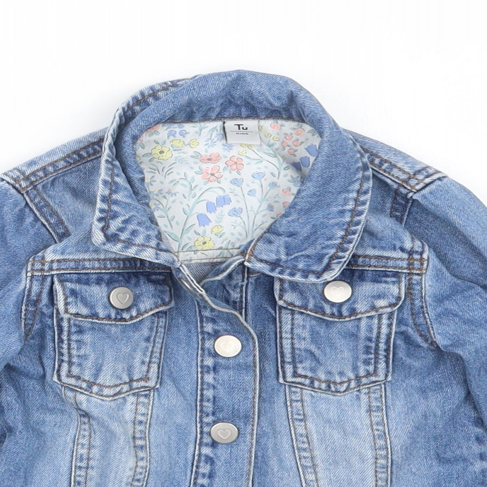 TU Girls Blue  Denim Jacket  Size 2-3 Years
