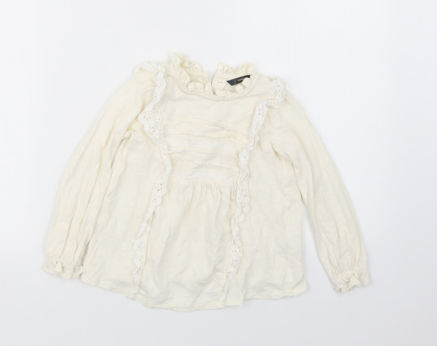 George Girls Ivory   Basic T-Shirt Size 2-3 Years