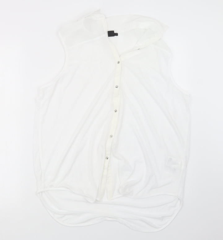 H&M Womens White Basic Button-Up Size M