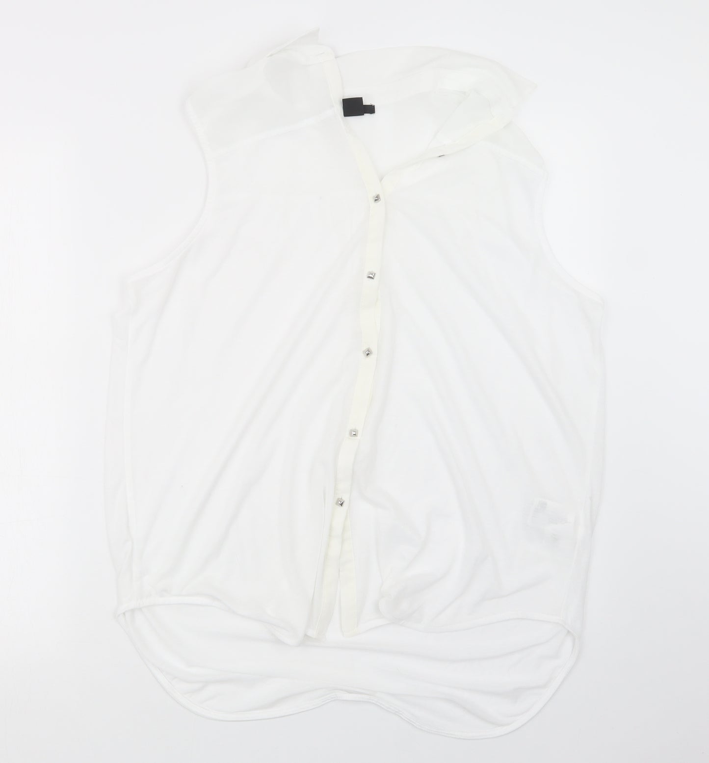 H&M Womens White   Basic Button-Up Size M
