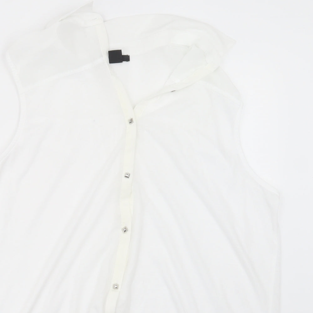 H&M Womens White   Basic Button-Up Size M