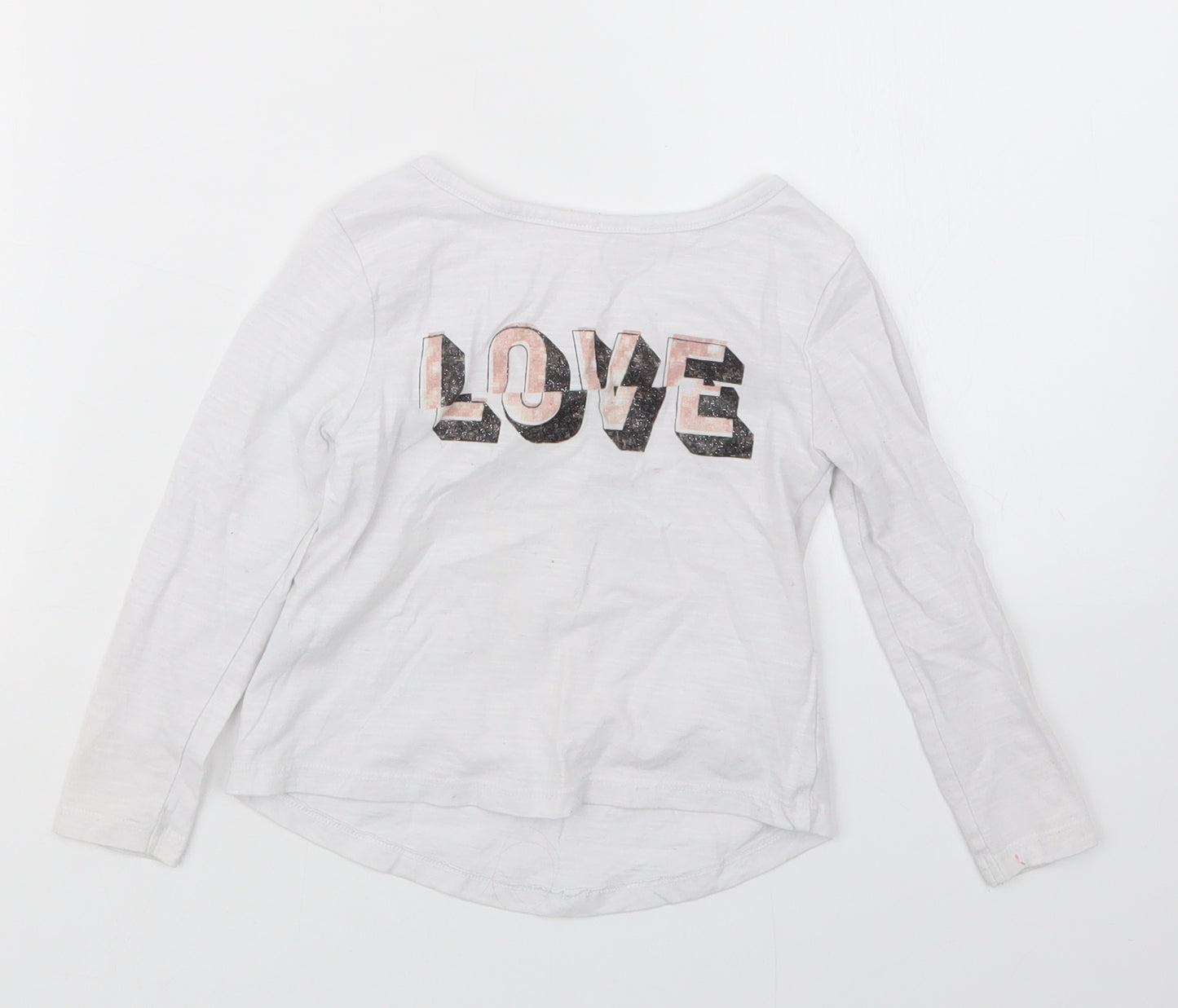 TU Girls White   Basic T-Shirt Size 3 Years