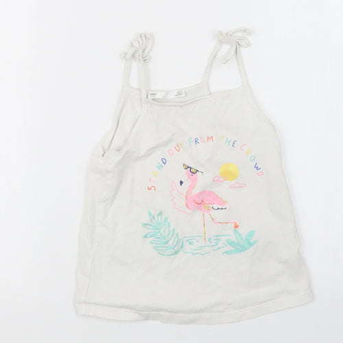 Marks and Spencer Girls White   Basic Tank Size 5-6 Years