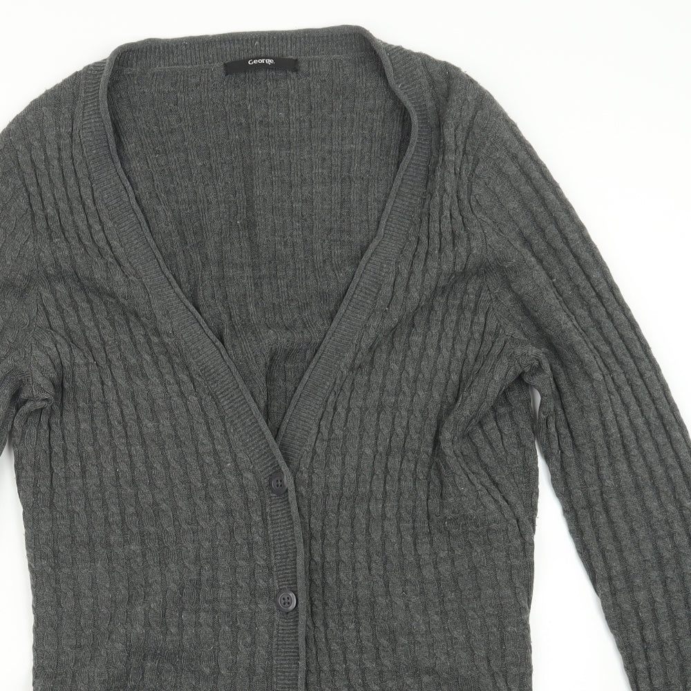 George Womens Grey  Knit Cardigan Jumper Size 16