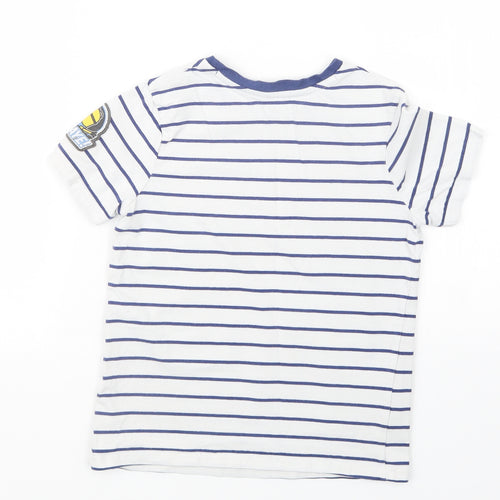 George Boys White Striped  Basic T-Shirt Size 7-8 Years  - Minions