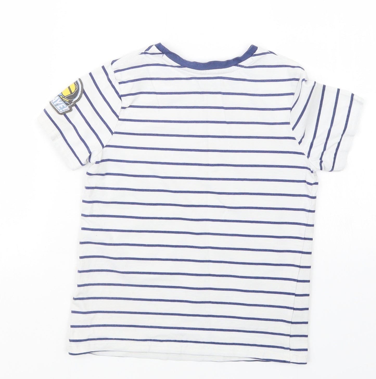 George Boys White Striped  Basic T-Shirt Size 7-8 Years  - Minions