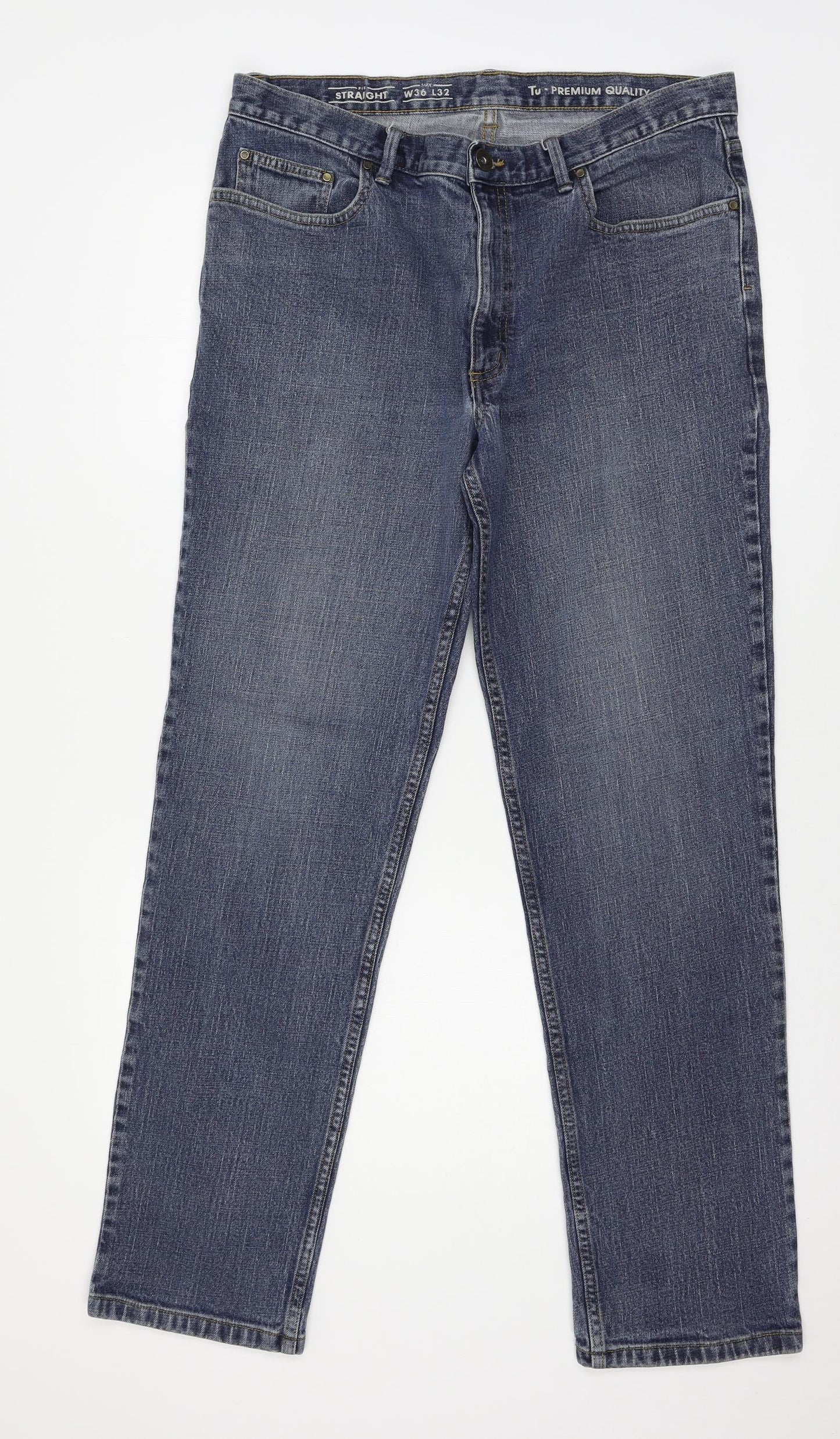 TU Mens Blue  Denim Straight Jeans Size 36 in L32 in