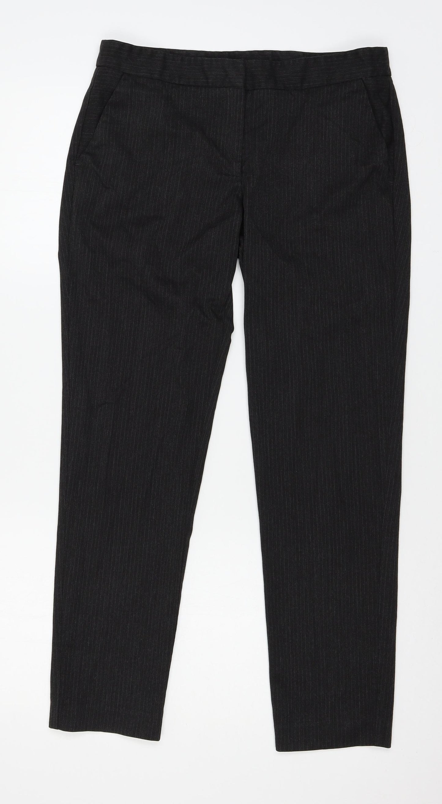 Warehouse Womens Grey Striped  Trousers  Size 12 L27 in