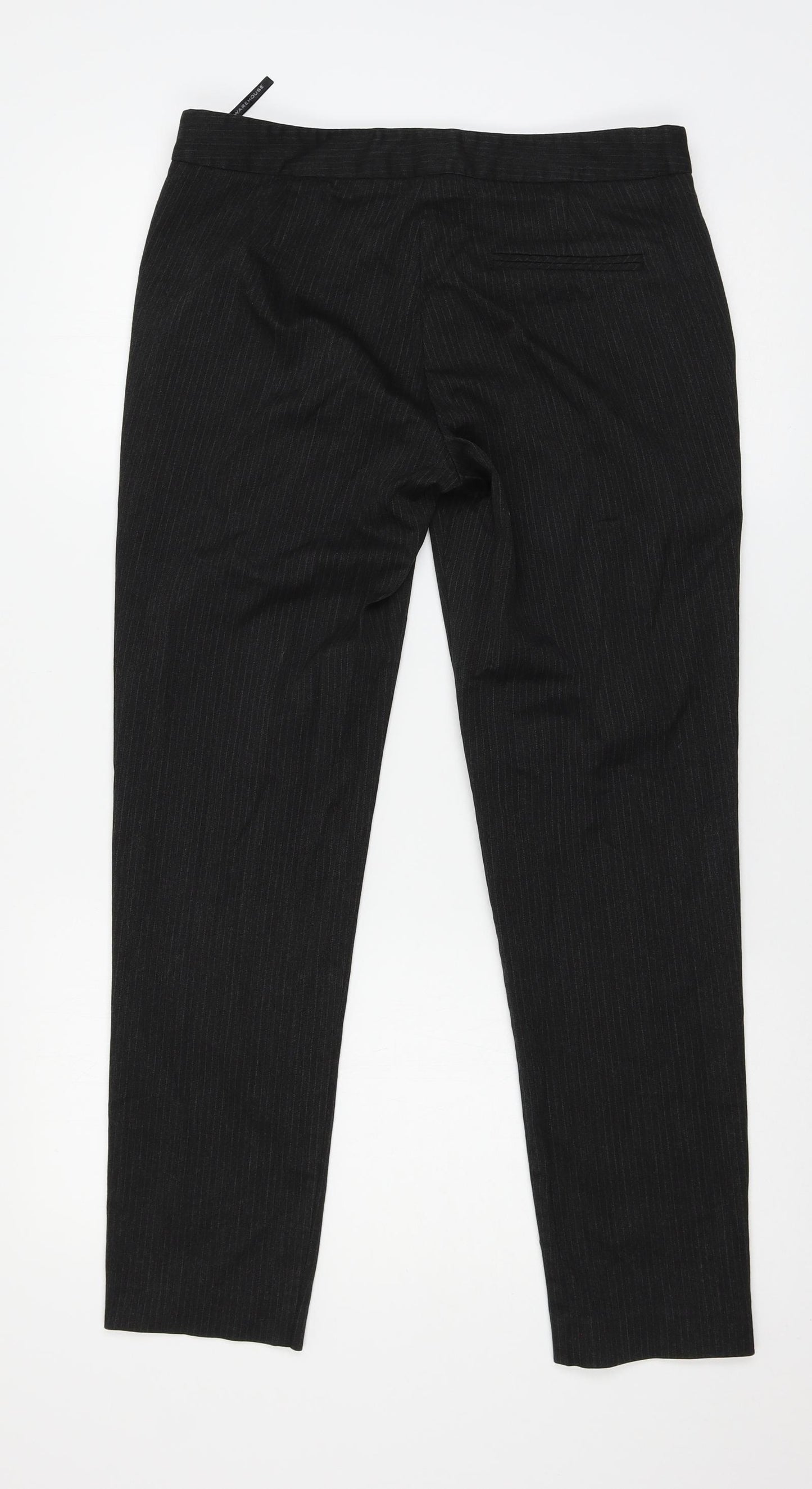 Warehouse Womens Grey Striped  Trousers  Size 12 L27 in