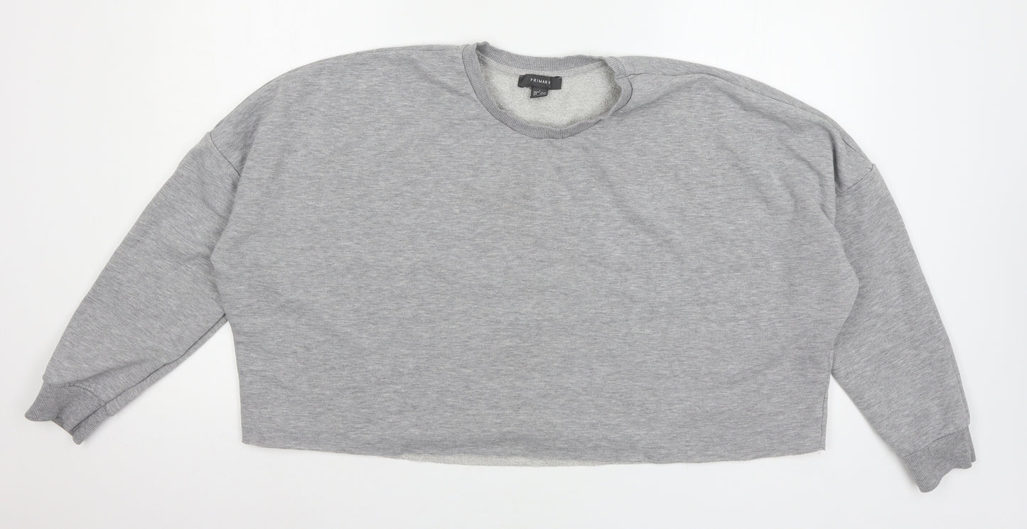 Primark Womens Grey  Jersey Pullover Sweatshirt Size 14