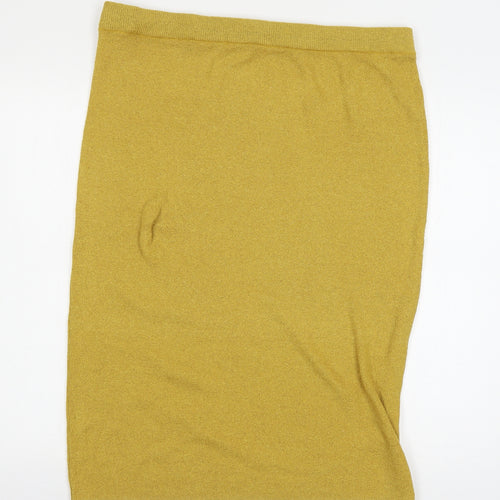 Marks and Spencer Womens Yellow  Knit Straight & Pencil Skirt Size XL