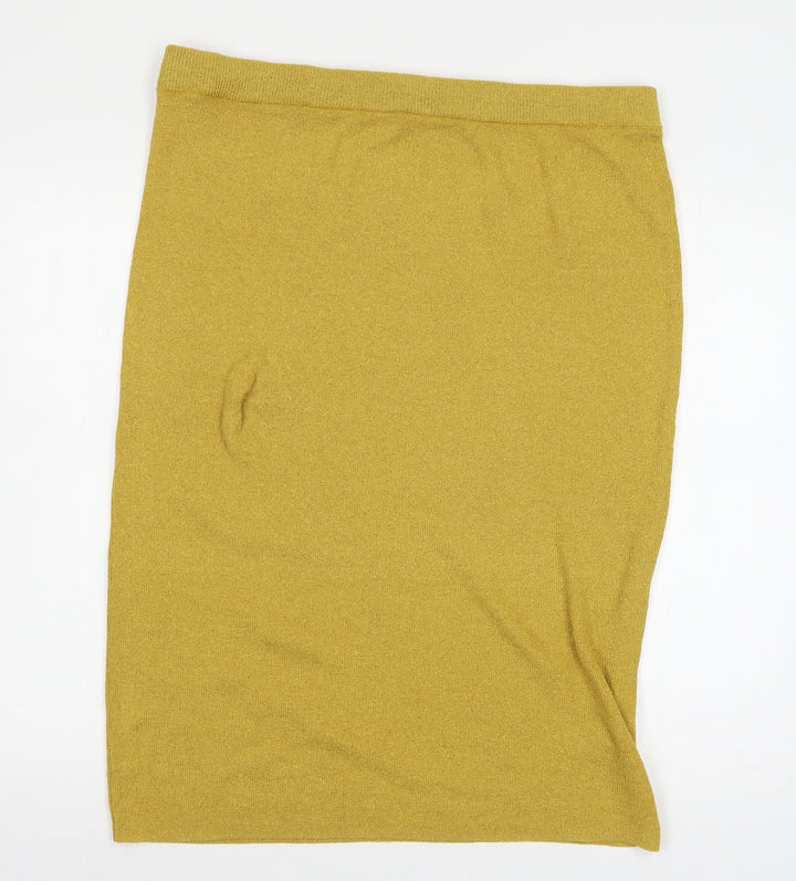 Marks and Spencer Womens Yellow Knit Straight & Pencil Skirt Size XL
