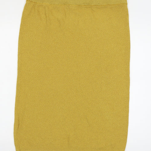 Marks and Spencer Womens Yellow  Knit Straight & Pencil Skirt Size XL