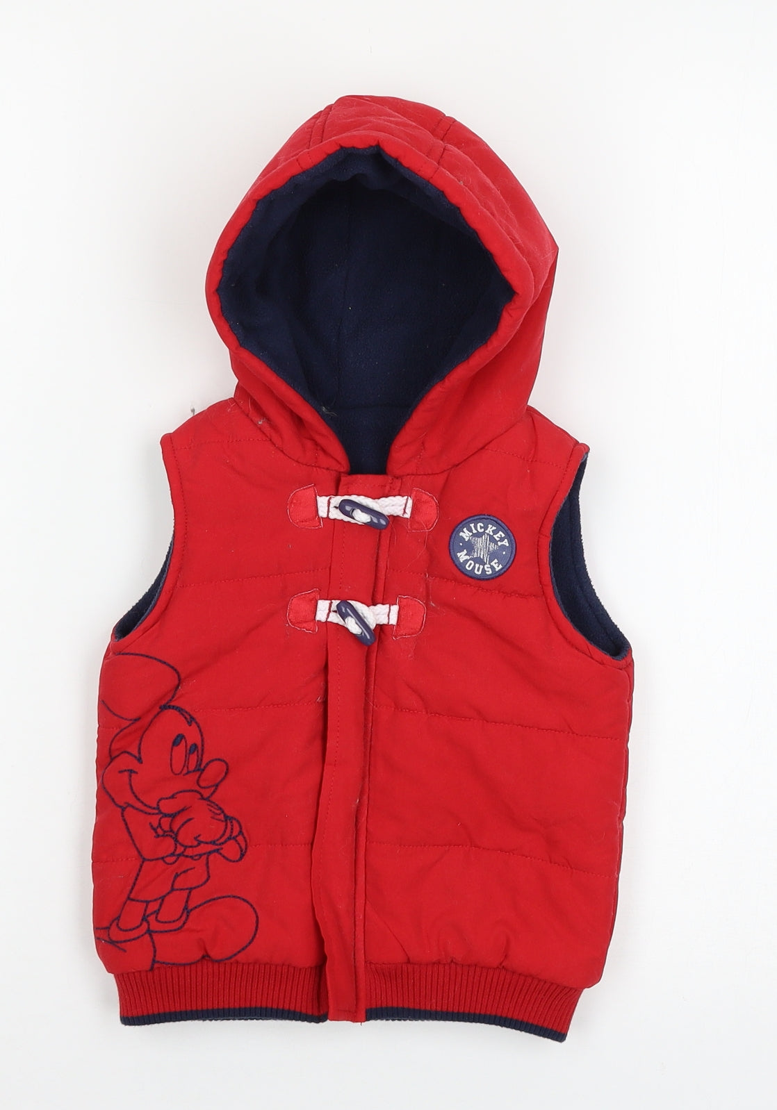 George Baby Red   Gilet Jacket Size 18-24 Months  - Mickey Mouse