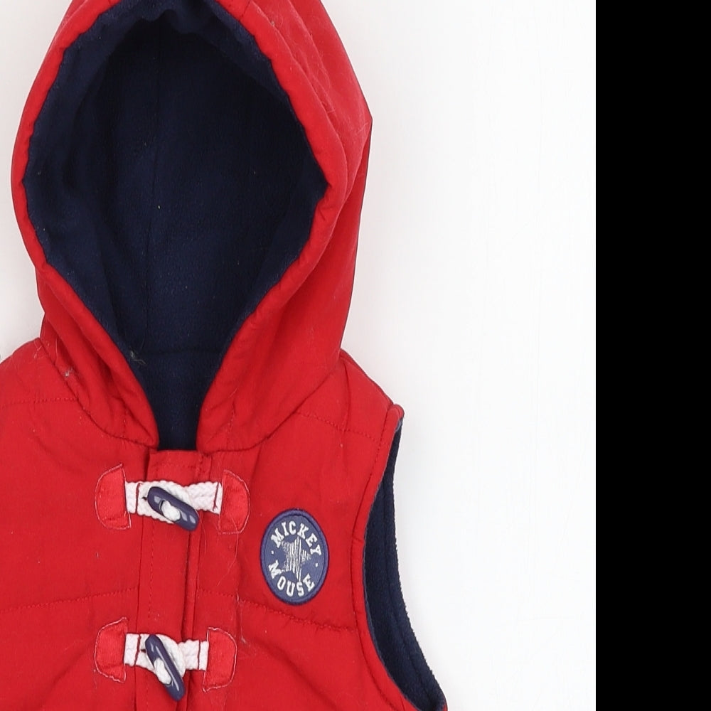 George Baby Red   Gilet Jacket Size 18-24 Months  - Mickey Mouse
