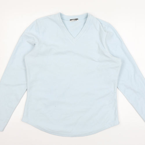 George Womens Blue Solid Fleece Top Pyjama Top Size M