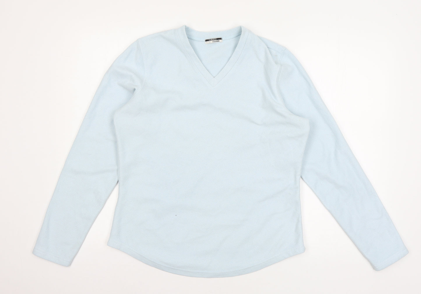 George Womens Blue Solid Fleece Top Pyjama Top Size M