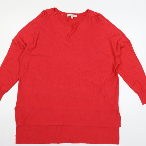 Peacocks Womens Red  Knit Pullover Jumper Size M