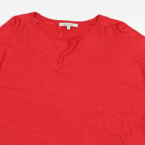Peacocks Womens Red  Knit Pullover Jumper Size M