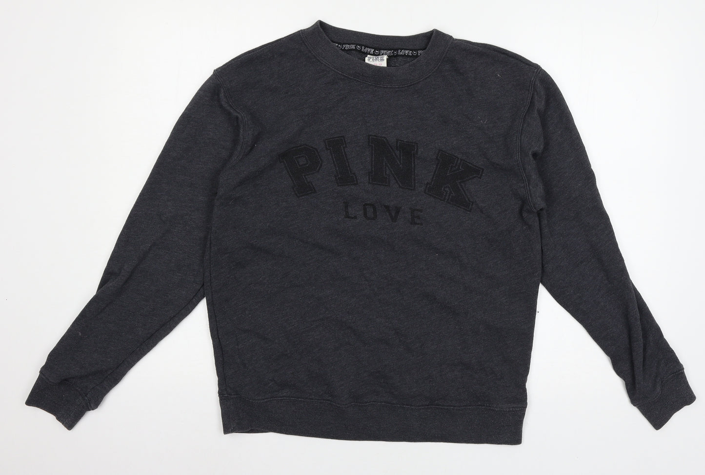 PINK Womens Grey  Jersey Pullover Sweatshirt Size XS